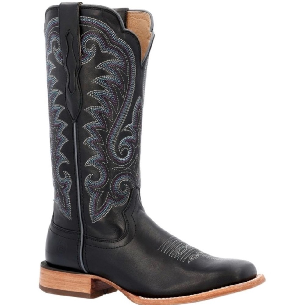 DURANGO BOOTS WOMEN'S ARENA PRO BLACK MULBERRY VAMP 13 IN BLACK TOP COWGIRL BOOT